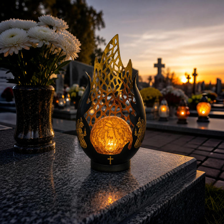 Solar Grave Candle, Eternal Flame, LED 0.06W, 20,000-hour runtime, max brightness 2 lm, 77208, Znicz-lux, 2 pieces