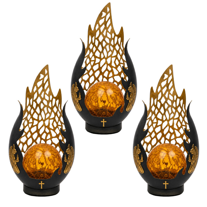 Solar-Grabkerze, Ewige Flamme, LED 0,06 W, Betriebsdauer 20.000 h, maximale Helligkeit 2 lm, 77208, Znicz-lux, 3 Stück