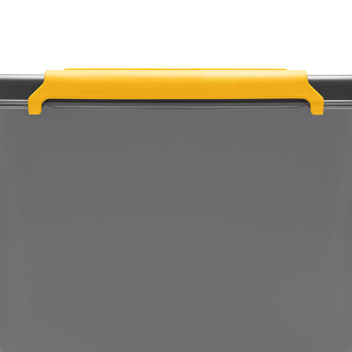 Moxom SolidStore-Behälter, Fassungsvermögen 80 l, grau, Deckel mit Clipverschluss, mit Rollen, BPA-frei, 04-0217, 2 Stück