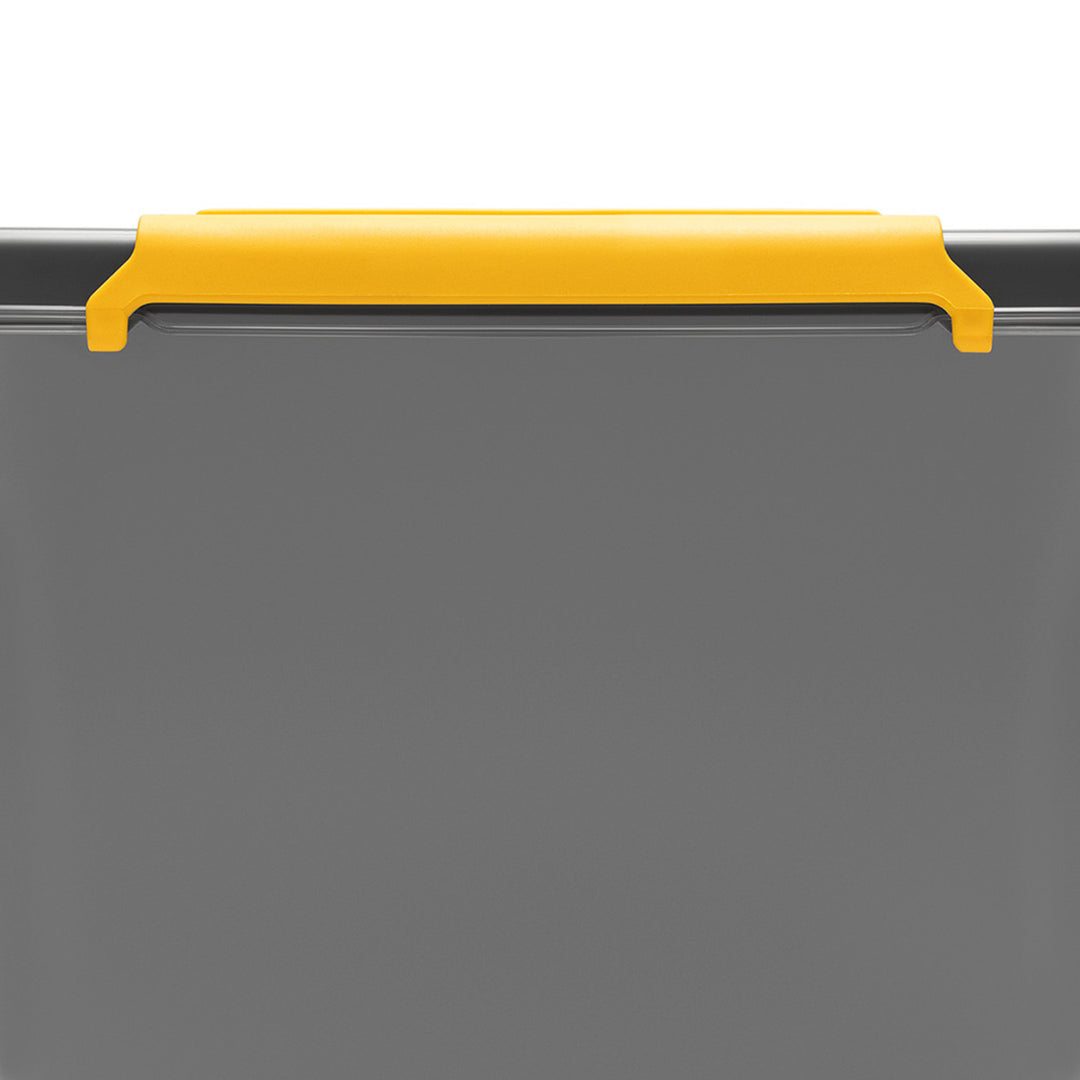 Moxom SolidStore-Behälter, Fassungsvermögen 80 l, grau, Deckel mit Clipverschluss, mit Rollen, BPA-frei, 04-0217, 3 Stück