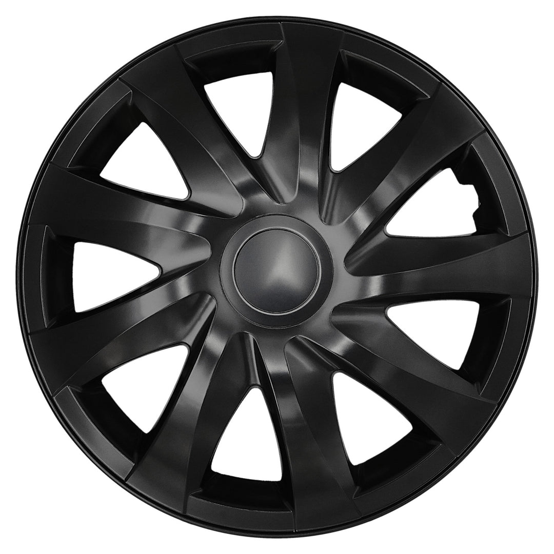 NRM Draco Universal 16'' Car Wheel Cover, Matte Black, 1 piece