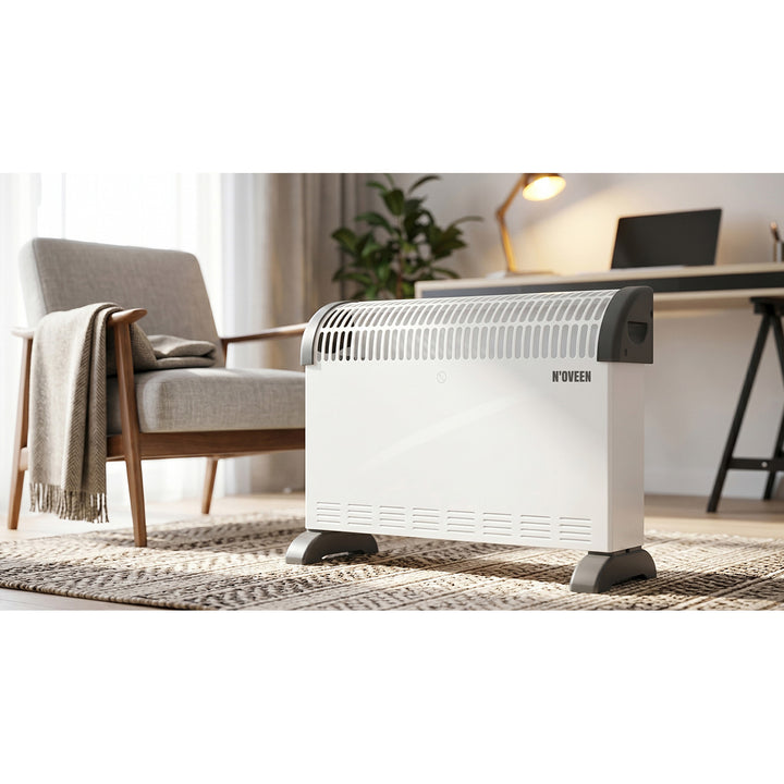 Convector eléctrico, 2000 W, con termostato, blanco, Noveen