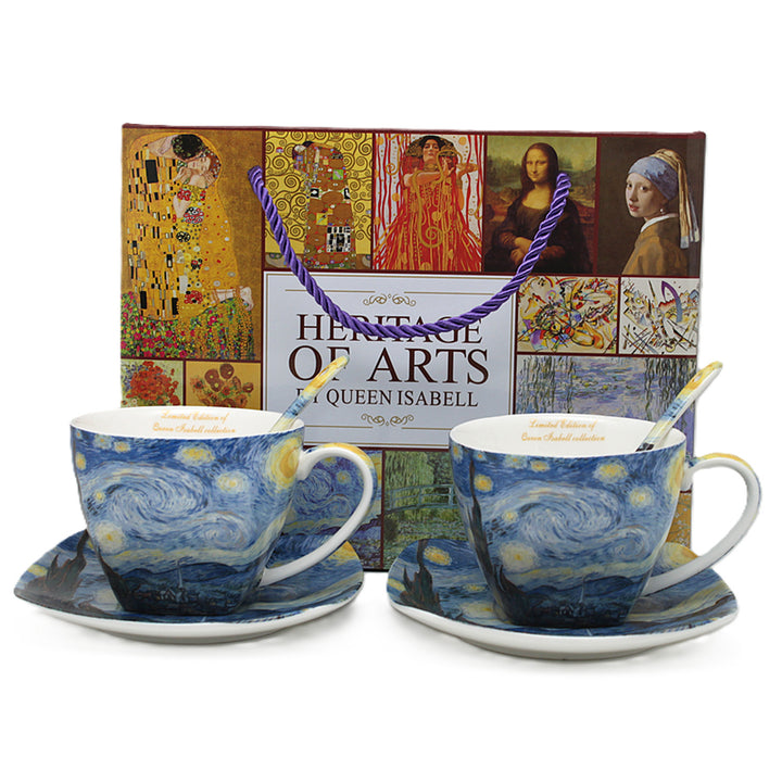 Porzellantassen „Van Gogh – Sternennacht“, 2 x 250 ml, 2er-Set, Queen Isabell
