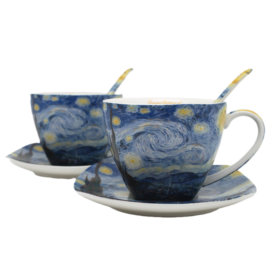 Tasses en porcelaine Van Gogh « Nuit étoilée » 2 x 250 ml, lot, Queen Isabell