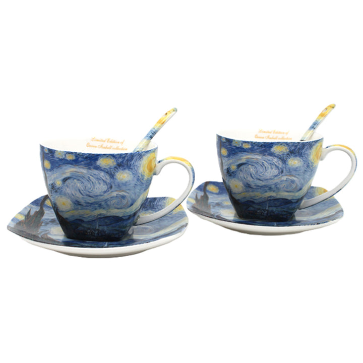 Tasses en porcelaine Van Gogh « Nuit étoilée » 2 x 250 ml, lot, Queen Isabell