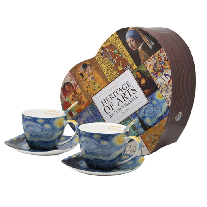 Tasses en porcelaine Van Gogh « Nuit étoilée » 2 x 250 ml, lot, Queen Isabell
