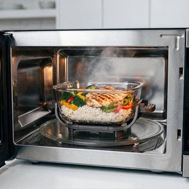 LOVIO PureFry Ultra Crisp LVAF003BK Oil-Free Air Fryer, 4L + 1.5L, 1550W, Black, Glass Baskets