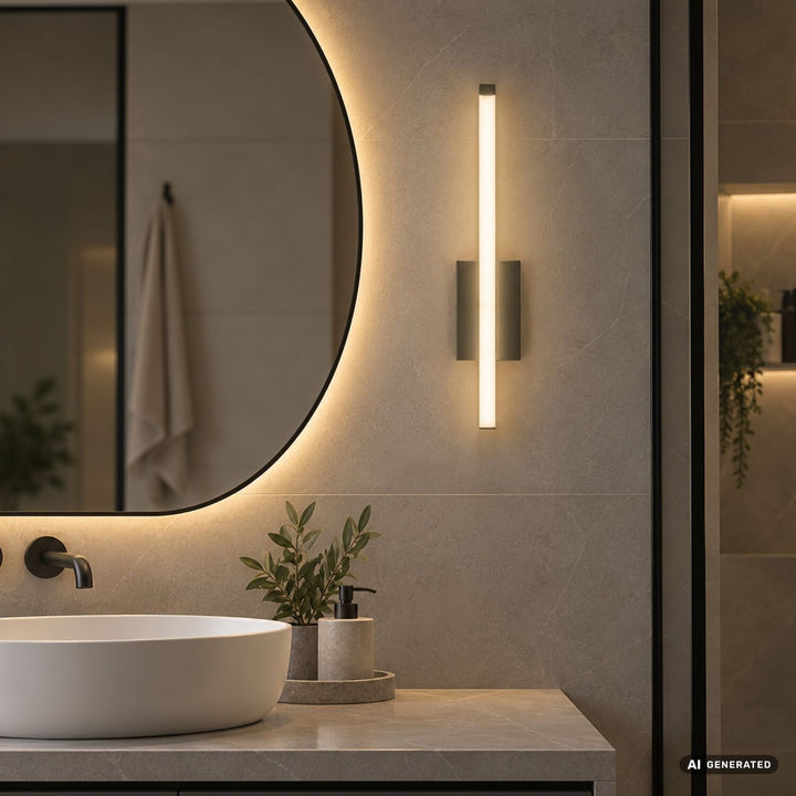 Tilmann Indoor Wall Sconce, Gunmetal, 10W LED, 550 lm, 4000K, H36 cm, IP44, Touch Control, 75,000