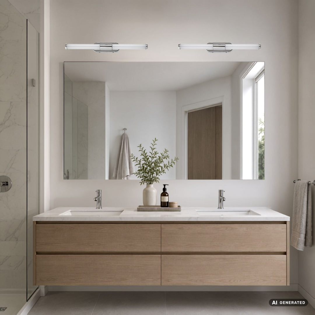 Tenebra Indoor Wall Sconce, 6W LED, 730 lm, 4000K, L40 cm, IP44, Chrome, 75094