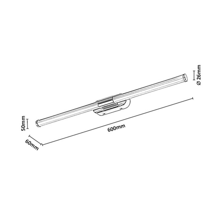 Tenebra Indoor Wall Sconce, 8W LED, 1000 lm, 4000 K, L60 cm, IP44, Chrome, 75095