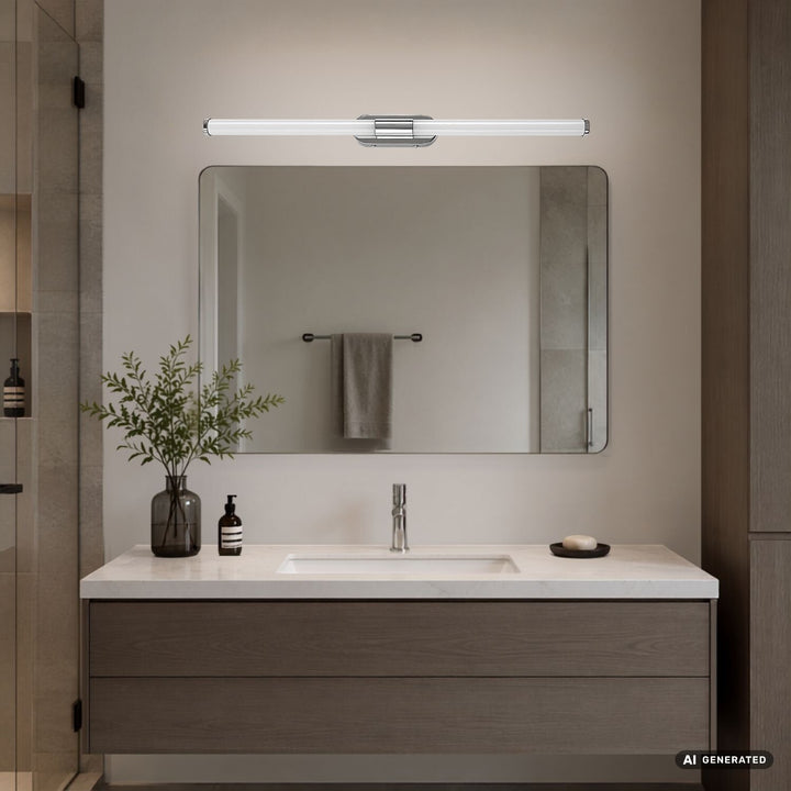 Tenebra Indoor Wall Sconce, 8W LED, 1000 lm, 4000 K, L60 cm, IP44, Chrome, 75095