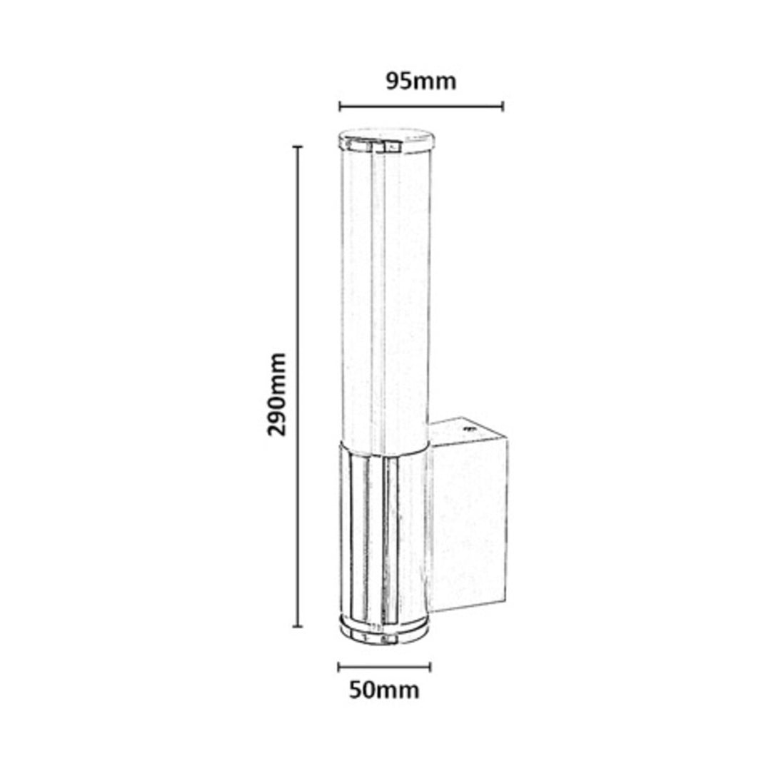 Tenero Indoor Wall Sconce, LED 6W, 4000K, 600 lm, H 29 cm, Chrome, IP44, 75100
