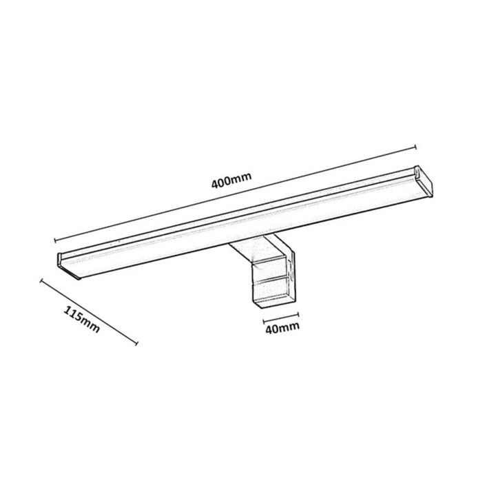 Bathroom Wall Sconce, Seyra, LED 8W, 4000K, 650 lm, L40 cm, Black, IP44, 75112