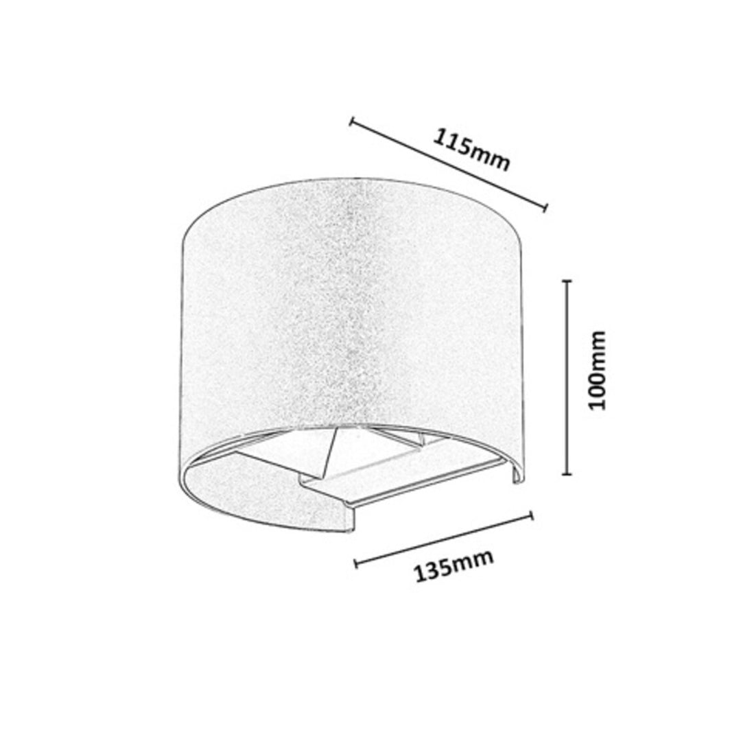 Applique d'extérieur, Virna, LED 5 W, 420 lm, température de couleur 2 700, 4 000, 6 500 K, IP54, noir, 77218