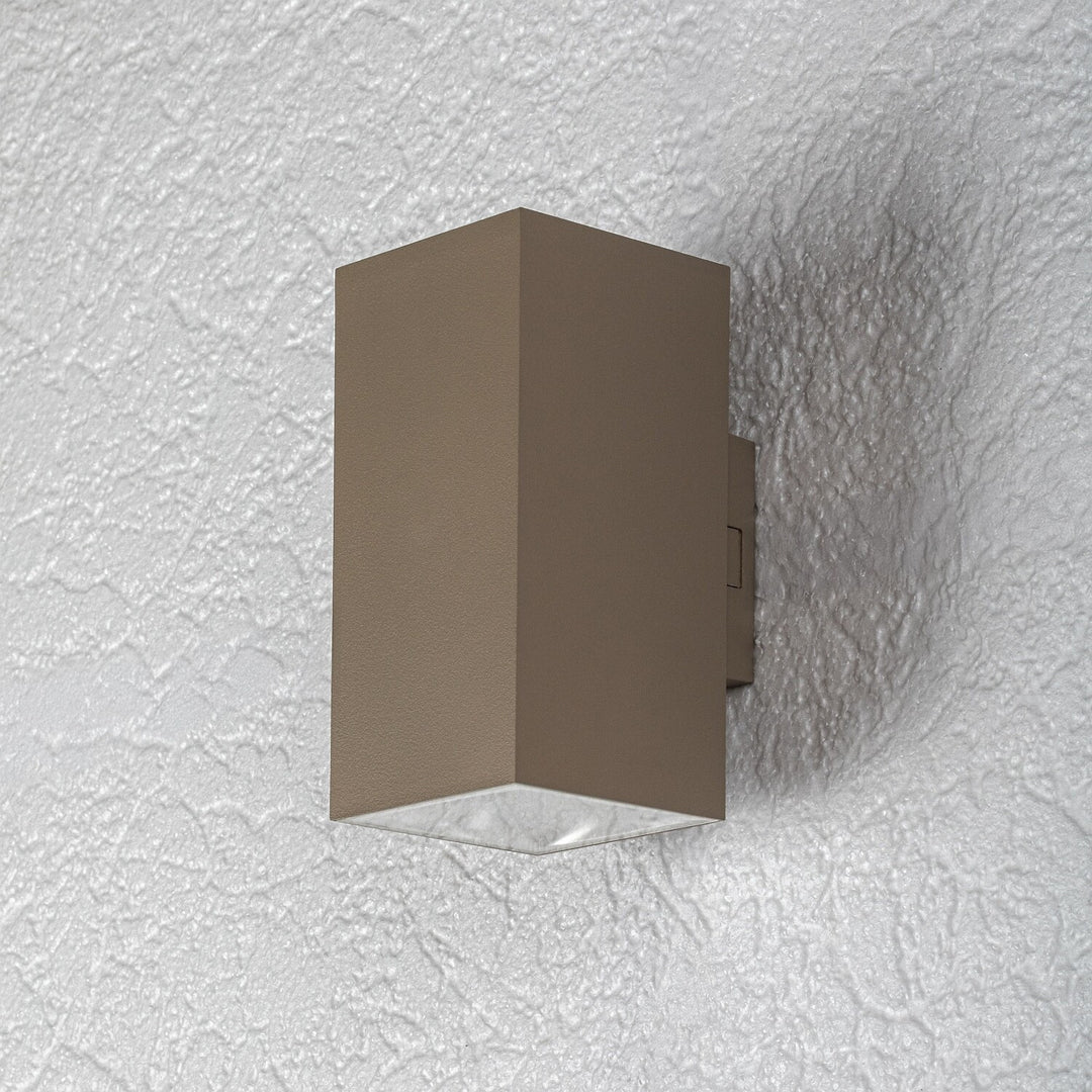 Outdoor Wall Sconce, Urfa, 18W LED, 1800 lm, color temperatures 2700, 4000, 6500 K, H 16 cm, IP65, gray-beige, 77215