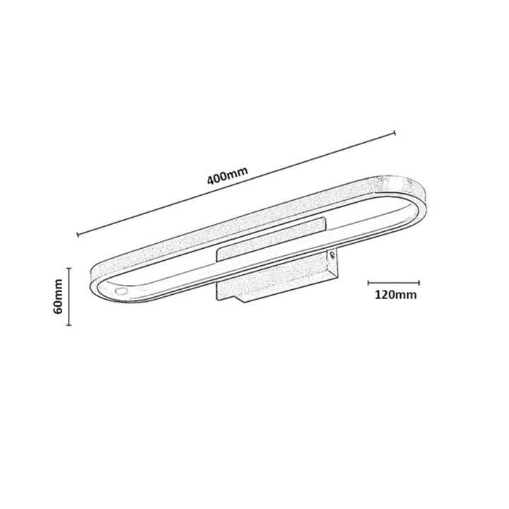 Bathroom Wall Sconce, Odran, LED 15W, 1200 lm, 4000 K, L 40 cm, gunmetal, IP44, 75114
