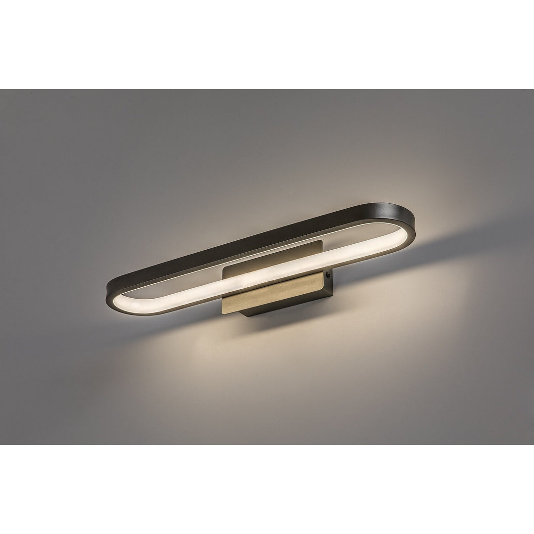 Bathroom Wall Sconce, Odran, LED 15W, 1200 lm, 4000 K, L 40 cm, gunmetal, IP44, 75114