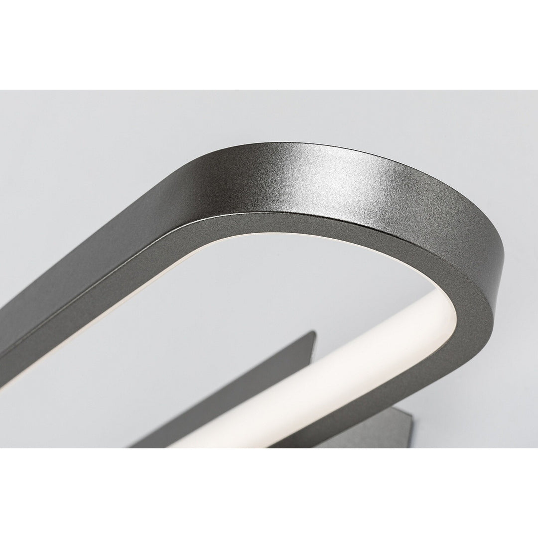 Bathroom Wall Sconce, Odran, LED 15W, 1200 lm, 4000 K, L 40 cm, gunmetal, IP44, 75114