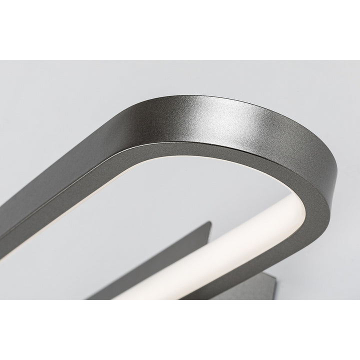 Bathroom Wall Sconce, Odran, LED 15W, 1200 lm, 4000 K, L 40 cm, gunmetal, IP44, 75114