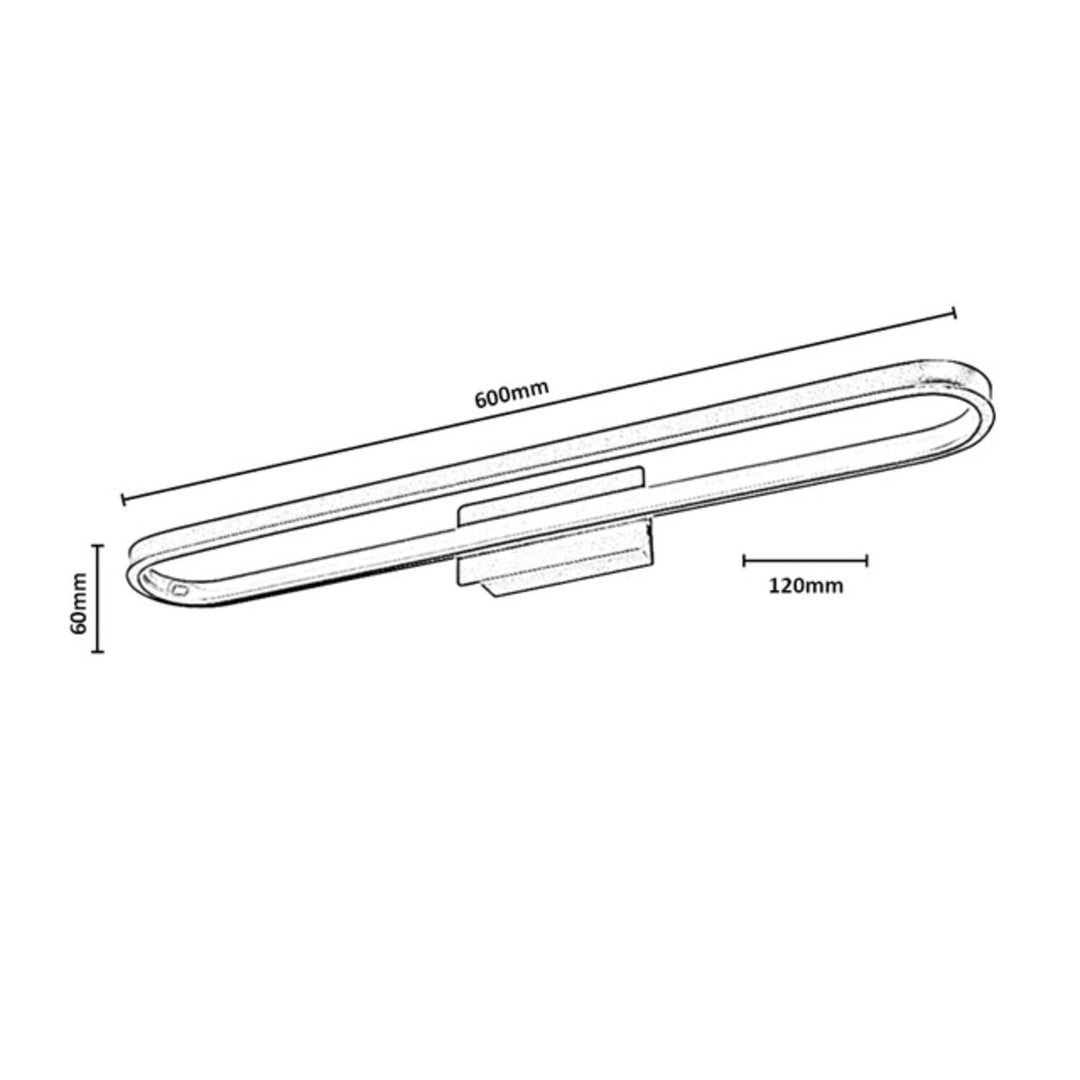 Applique de salle de bains, Odran, LED 18 W, 1 350 lm, 4 000 K, L 60 cm, gris métallisé, IP44, 75115