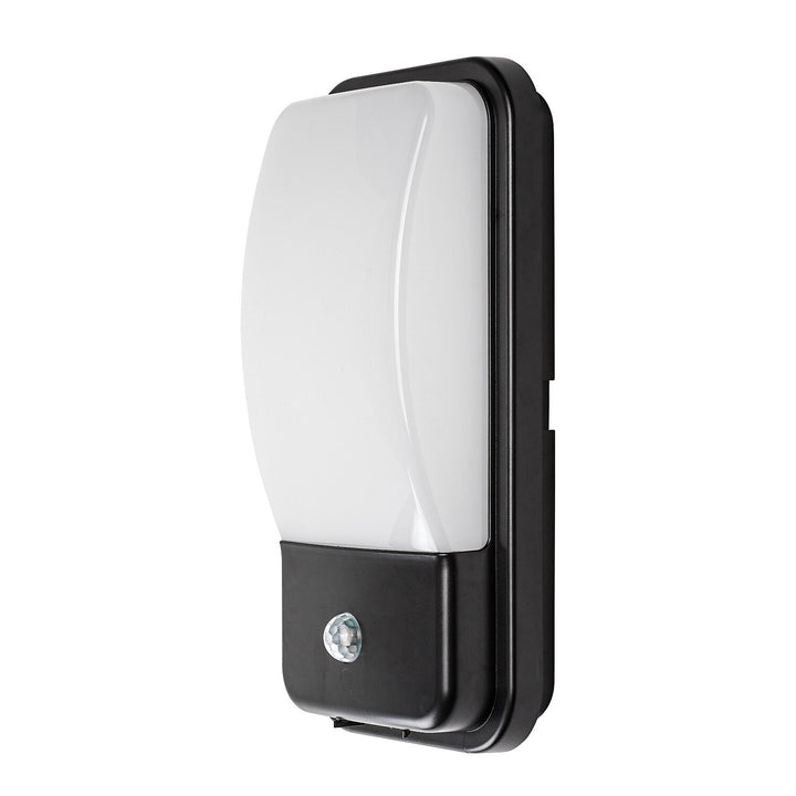 Aplique de exterior, Matzen, LED 20 W, 1860 lm, 4000 K, H 30 cm, IP65, negro, con sensor PIR, 77233