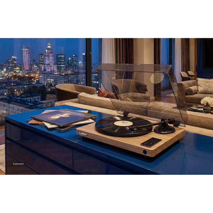 Blaupunkt Automatik-Plattenspieler, BT, USB, Audio-Technica-Tonabnehmer, für 7"- und 12"-Platten, Varsovia AT100BT