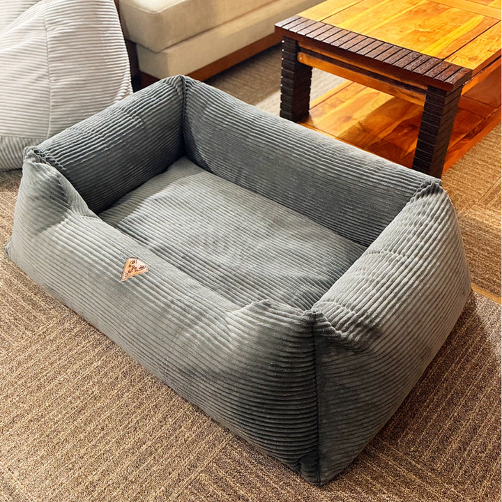 Premium corduroy dog bed, 120x100 cm, removable cover, Dogs4life