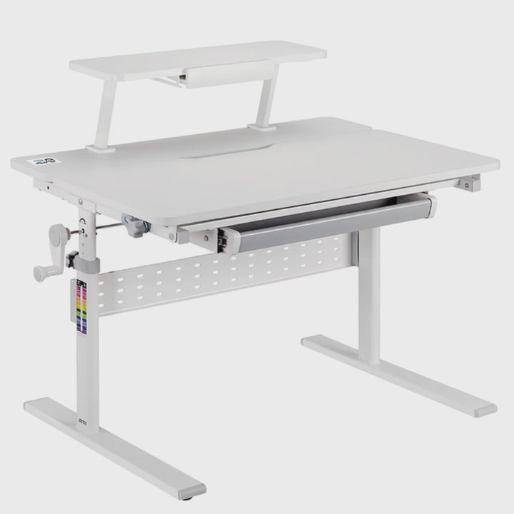 Ergo Office ER-483 Ergonomic Kids Children's Desk with Height Adjustment and Tilt Adjustment Shelf with Book Holder up to 40 kg Drawer Bag Hook