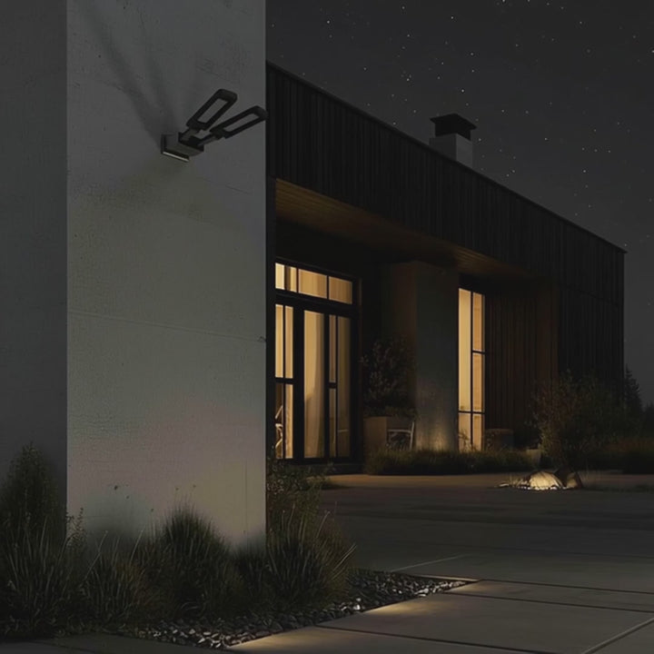 Solar Straßenlampe mit Bewegungs- und Dämmerungssensor IP54 5W 2x 450 Lumen 6500K Zwei Lichtquellen Fernbedienung Solarlampe Außenwandleuchte Außenbeleuchtung 3 Beleuchtungsmodi