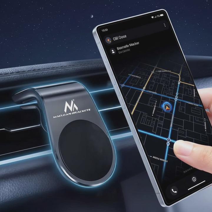 Support de téléphone de voiture Maclean, magnétique, universel, pour grille d'aération, matériau ABS, MC-326