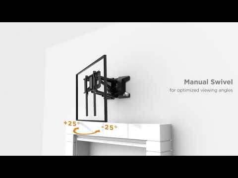 Maclean MC-891 Electric TV Wall Mount Bracket Remote 37''-70" VESA 35kg Over Fireplace Pull Down TV Holder