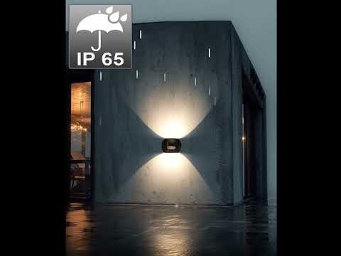 LED-Wandleuchte mit PIR-Sensor Maclean Energy MCE366 - PC+ALU, 20W (1600lm) Neutralweiß 4000K IP65 grau