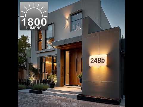 Maclean MCE466 LED Lamp with House Number Sign IR Sensor Dusk to Dawn Dimmable 20W IP65 1600lm