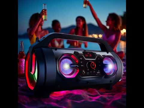 Audiocore AC875 Bazooka Draagbare Bluetooth-luidspreker Boombox 30W (20W + 5Wx2) IPX4 Spatwaterdicht / Radio / microSD / Aux-In / USB / Verlichting / Microfoonpoort / Afstandsbediening