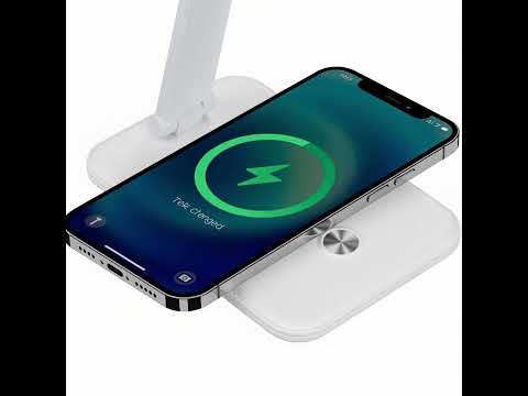 Maclean MCE616 Dimmable LED Desk Lamp Desk Lamp 9W with Induction Qi Charger Adjustable Ligth Temperature White