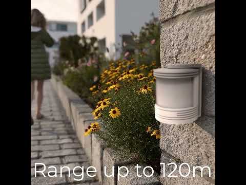 Sirena di ingresso wireless, sensore di movimento 52 GreenBlue GB212 melodie bianche, 230 V, max.8 sensori