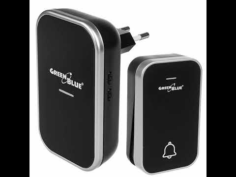 GreenBlue GB157 B Kinetic Battery-free Wireless Dorr Bell, Melodies, Black, Range up to 200m, IP44