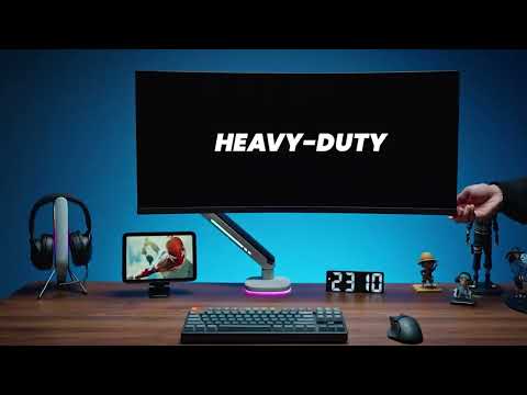 Gaming Monitorhalterung 17-32" mit RGB-LED-Beleuchtung Tischhalterung Höhenverstellbar Schwenkbar Neigbar Max. 9kg VESA 75x75 / 100x100