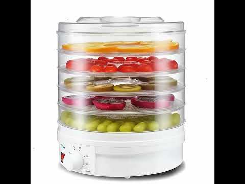 GreenBlue GB190 Déshydrateur Fruits Légumes 350W - 5 Plateaux - 35 à 70°C Contrôle de Température Réglable