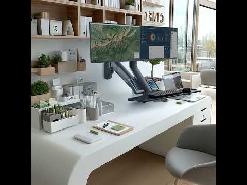 3 in 1 Sitz-Steh-Arbeitsplatz: 2-Fach Monitorhalterung Wandhalterung mit Tastatur-Ablage und Computer-Halterung Wandhalterung 17-32" Zoll Gasfeder