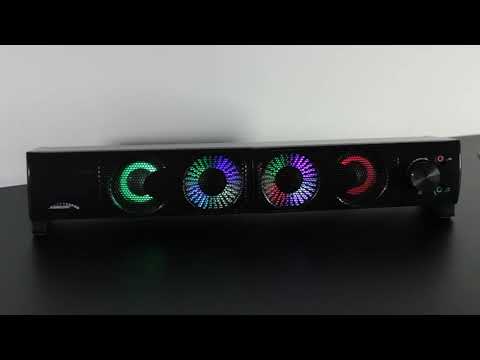 Audiocore AC955 2 in 1 2.0 PC-luidsprekers met Soundbar-functie RGB-achtergrondverlichting Stereoluidsprekers 2x3W RMS AUX 3,5 mm USB-voeding