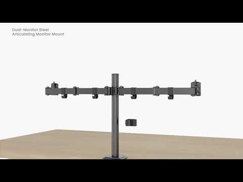 Maclean Tischhalterung für 2 Monitore, VESA 75x75 und 100x100, 17-32", 2x 9kg, MC-754N