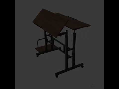 Maclean mobile laptop table desk, black, top 80x60cm, 50kg max, height adjustment 67-115 cm, MC-124 B