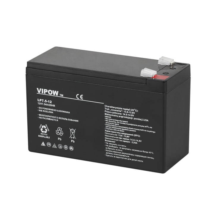 Batteria al gel di alta qualità esente da manutenzione Vipow 12V 7,5Ah Batteria a gel