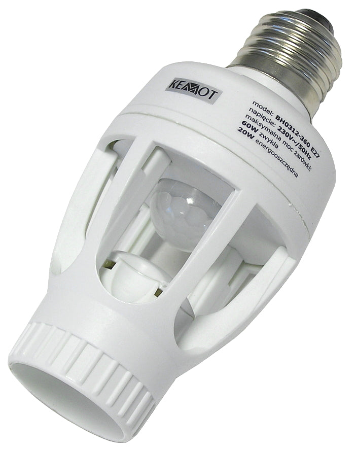 Bulb holder with motion sensor and twilight 360 degrees