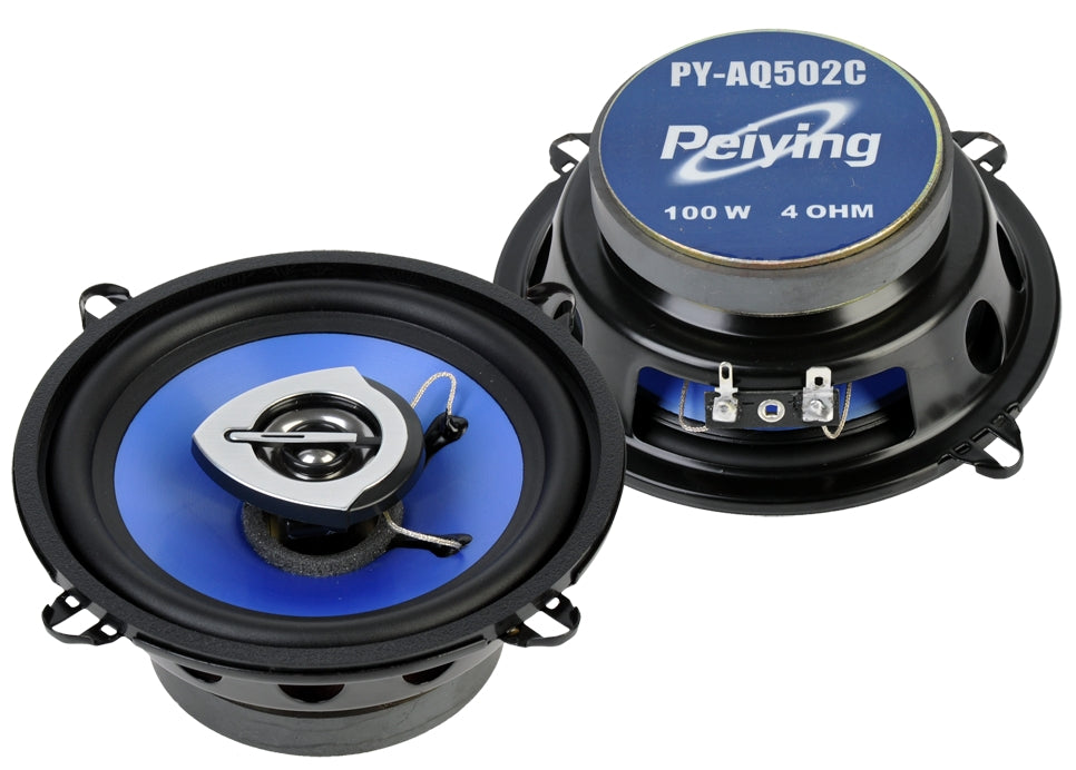 Peiying PY-AQ502C Juego de altavoces coaxiales para coche de 2 vías y 100 W Peiying