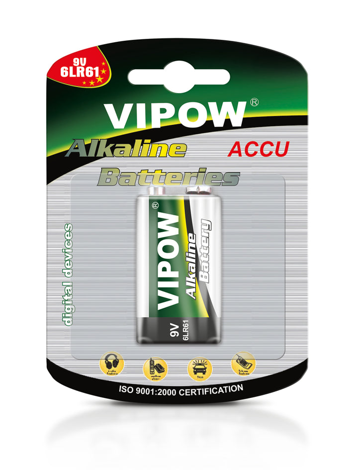 Batterie alcaline R - 9V vipow 9V 6lr61 r9v 6F22 bat0062b