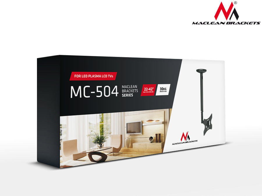 Maclean MC-504A TV Ceiling Mount Bracket Adjustable 23" - 42" 30kg VESA