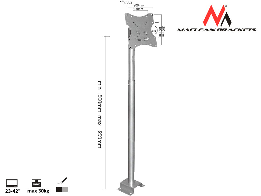 Maclean TV Deckenhalterung Halterung Fernsehhalterung Monitor Plasma LCD LED 23-42"