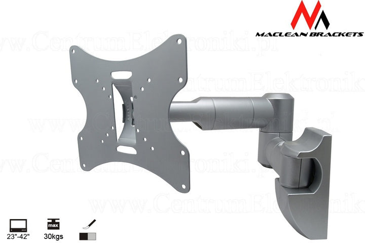 Maclean MC-502A TV Wall Mount Bracket LCD LED Plasma 3D 23-42'' up to 30kg max vesa 200x200 Silver